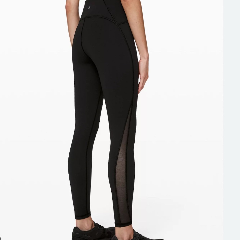 Lululemon Athletica Black Mesh Panel Leggings